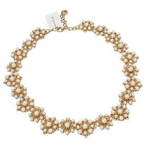 Charter Club Gold and Pearl Floral Necklace